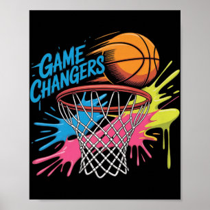 Póster Coloridos Game Changers Baloncesto Tie Dye Color S