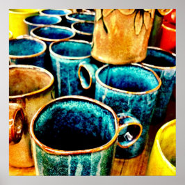 Póster Coloridos regalos de tazas de café para los amante