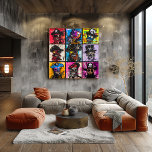 Póster Coloridos retratos de cráneo pirata negrita cuadrí<br><div class="desc">Esta audaz serie de retratos de cráneo de piratas inspirados en el graffiti explotan con colores vivos y brochas caóticas, creando una estética rebelde y temerosa. Cada pirata presenta su propia mezcla única de accesorios, desde pestañas hasta gorras piratas, adornados con imágenes icónicas del cráneo y los huesos cruzados. Con...</div>