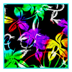 Póster Coloridos Y Elegantes Patrones Neones Art