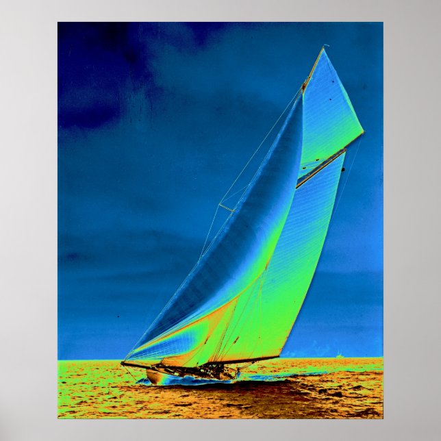 Póster Colorizado de Yacht Columbia 1901 (Frente)