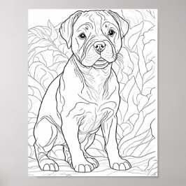 Póster Coloro de adultos de American Staffordshire Dog