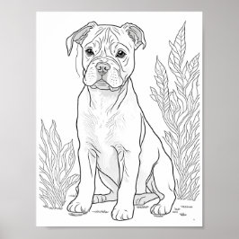 Póster Coloro de adultos de American Staffordshire Dog