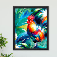 Colorosa acuarela de gallo