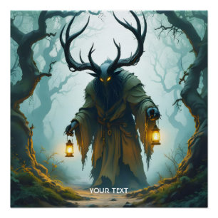 Póster Colosal bestia sombría de fantasía linda