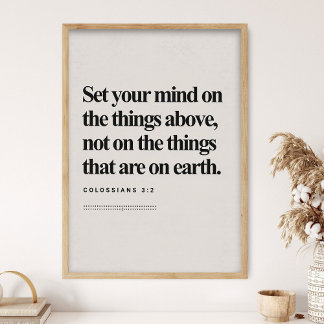 Póster Colosenses 3:2, Versículo Bíblico, Biblia Moderna,