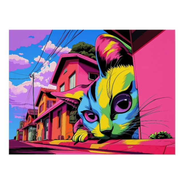 Póster Coloso curioso: El gato gigante en el vecindario (Anverso)