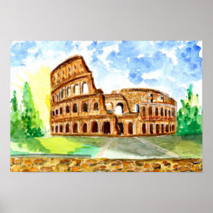 Póster Colosseo acuático de Roma