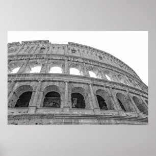 Póster Colosseo blanco y negro