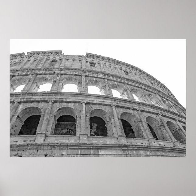 Póster Colosseo blanco y negro (Frente)