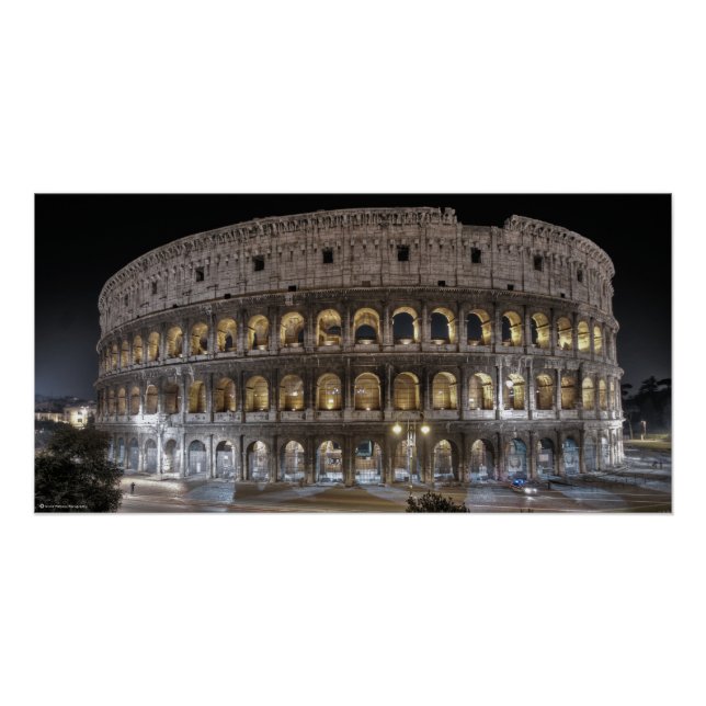 Póster Colosseo completo Roma - Italia Landmark (Anverso)