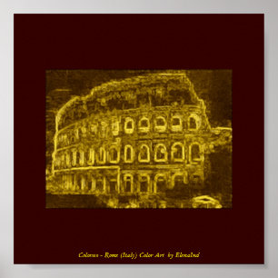 Póster Colosseo Neon Color Art