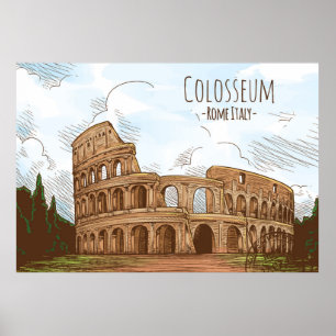Póster Colosseo Roma Italia