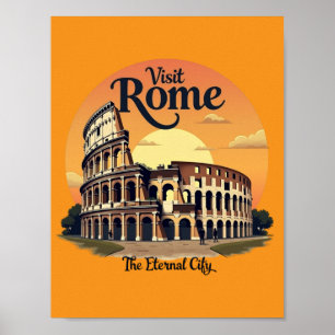Póster Colosseo Roma Vintage Design