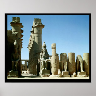 Póster Colosses Ramesses II y pilón de Amenophis