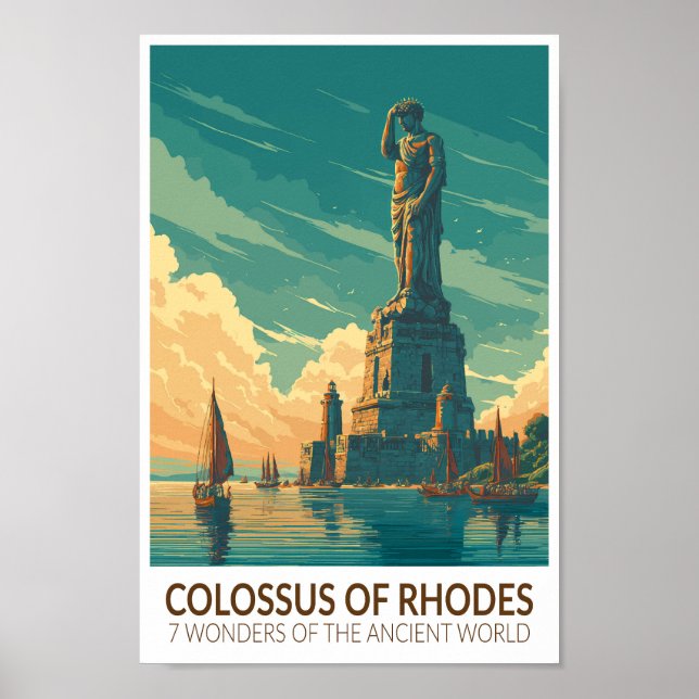 Póster Colossus of Rhodes Seven Wonders of the World Art (Frente)
