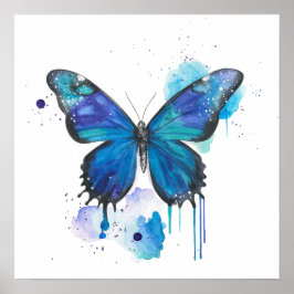 Póster Colourful Butterfly Watercolour Artwork