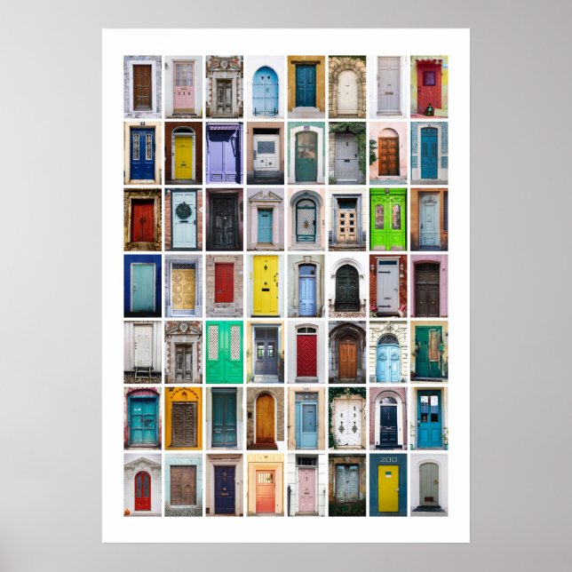 Póster Colourful Doors Collage (Frente)