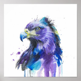 Póster Colourful Eagle Watercolor Art