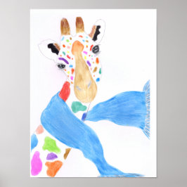 Póster Colourful giraffe
