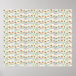 Póster colourful poster design features a vibrant rainbow