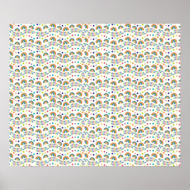 Póster colourful poster design features a vibrant rainbow (Frente)