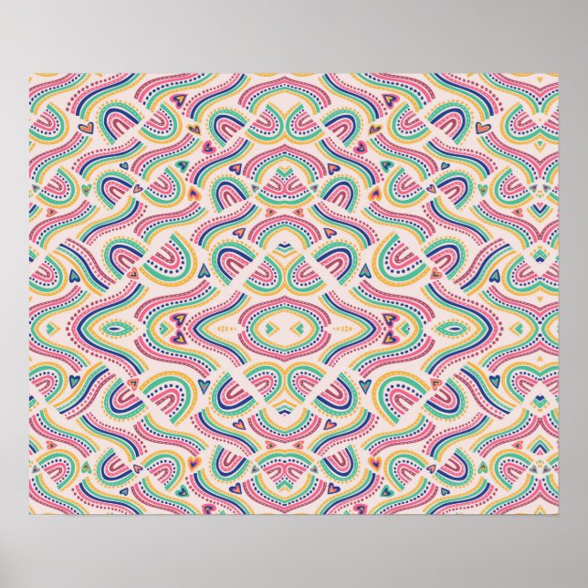 Póster colourful poster design features a vibrant rainbow (Frente)