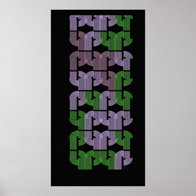 Póster Colourful U Maze Geometric Pattern Design  (Frente)