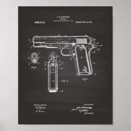 Póster Colt.45 1911 Patent Art - Chalkboard