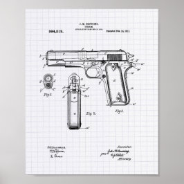 Póster Colt.45 1911 Patent Art - Lining Peper