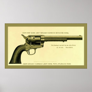 Póster Colt Revolver ~ 1878 ~ Publicidad de época