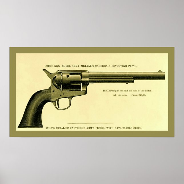 Póster Colt Revolver ~ 1878 ~ Publicidad de época (Frente)