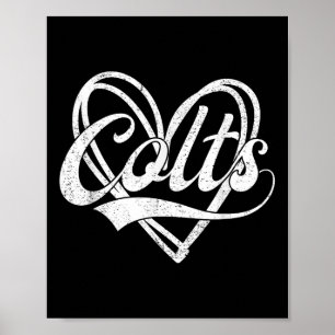 Póster Colts Nombre del Corazón Vintage Retro Hombres Muj