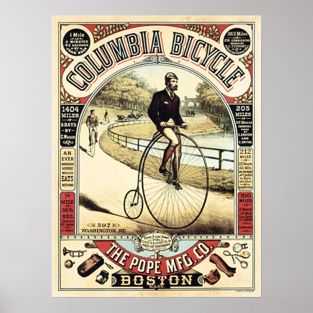 Póster COLUMBIA BICICYCLE Poster del ciclo de la cosecha  (Frente)