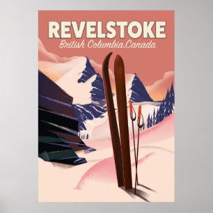Póster Columbia Británica de Revelstoke, poster del esquí