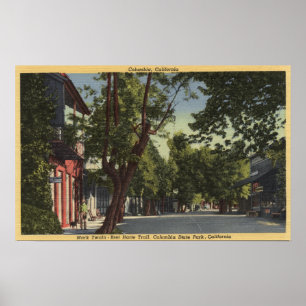 Póster Columbia, California - escena de la calle