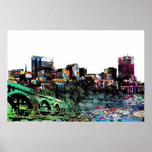 Póster Columbia, Carolina del Sur en graffiti