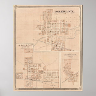Póster Columbia City, Whitley Co