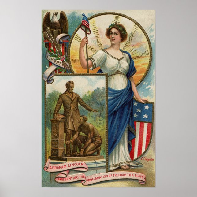 Póster Columbia con Gorra Phrygian, Escudo y Águila (Frente)