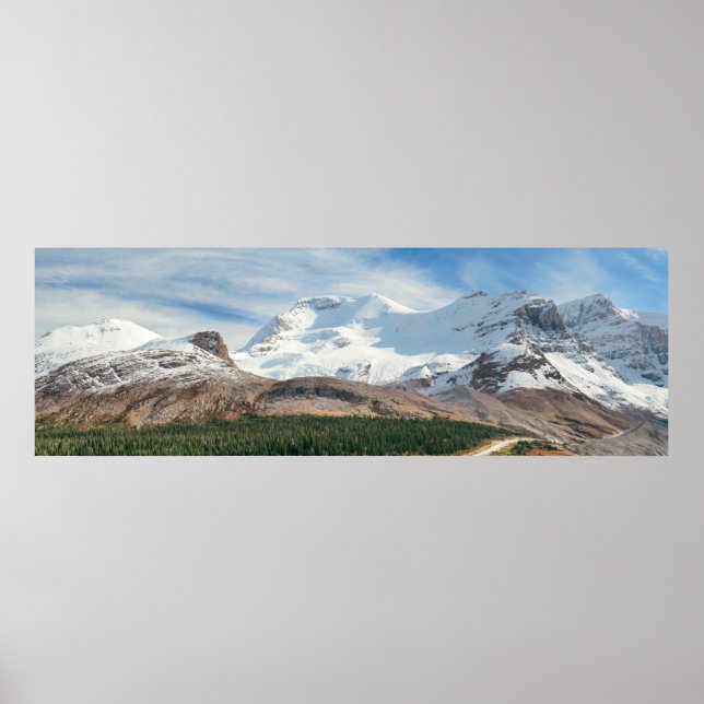 Póster Columbia Icefield panorama with snow covered mount (Frente)
