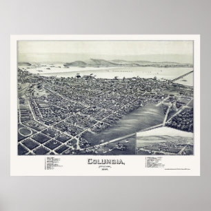 Póster Columbia, Mapa Panorámico PA - 1894