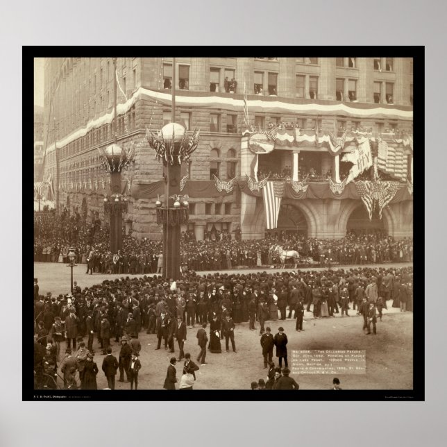 Póster Columbian Parade Chicago IL 1892 (Frente)