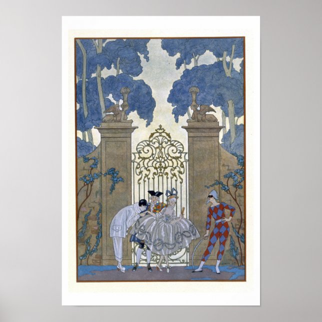 Póster Columbina, ilustracion de 'Fetes Galantes' de Pa (Frente)