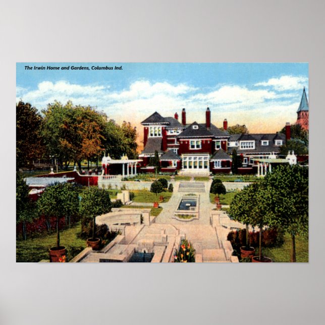Póster Columbus Indiana El Hogar Familiar Irwin (Frente)