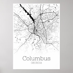 Póster Columbus Map - Georgia - City Map Poster