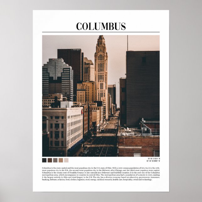 Póster Columbus - Ohio (Frente)