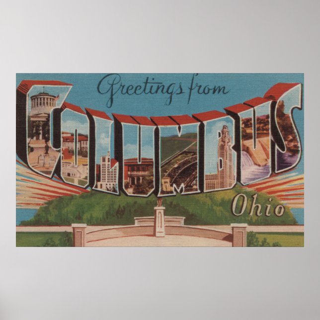 Póster Columbus, Ohio - Large Letter Scenes 2 (Frente)