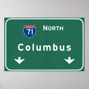 Póster Columbus Ohio oh Interstate Highway Freeway Road :