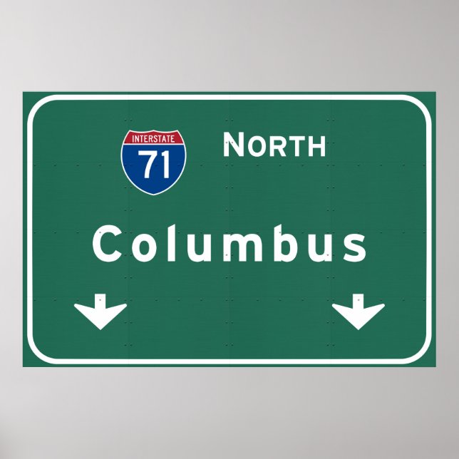 Póster Columbus Ohio oh Interstate Highway Freeway Road : (Frente)