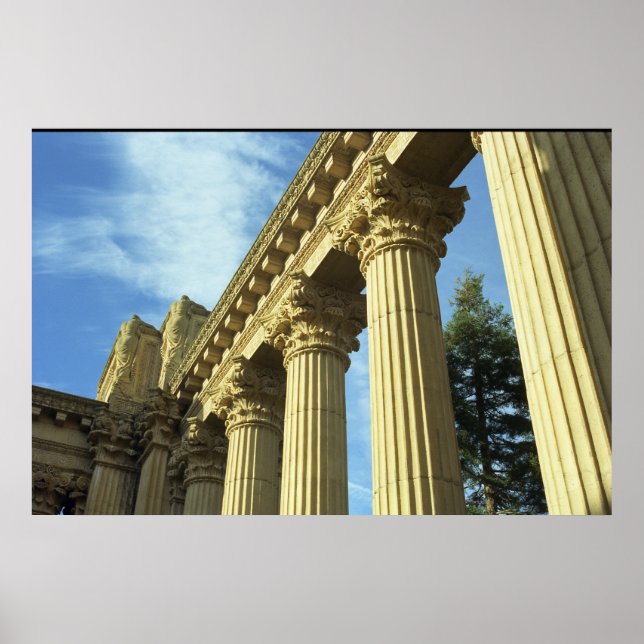 Póster Columnas de estilo griego en el palacio de Bellas  (Frente)